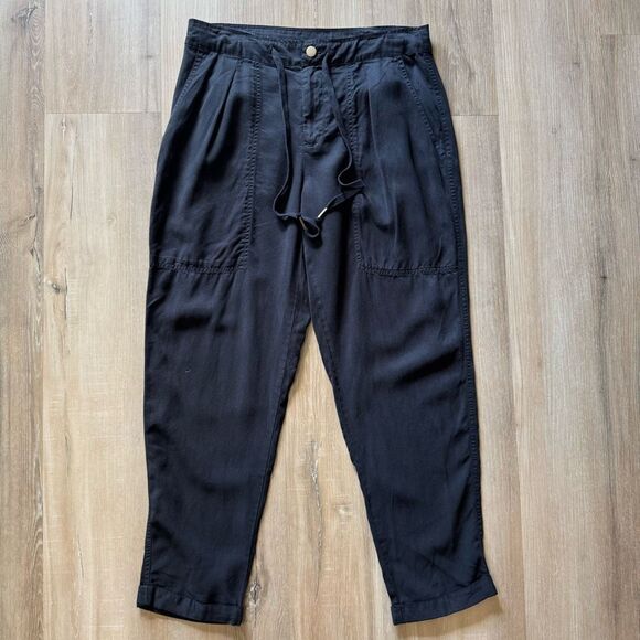 Young Fabulous & Broke Women’s Black Trouser Pants Size Medium Drawstring Tencel - Picture 1 of 7